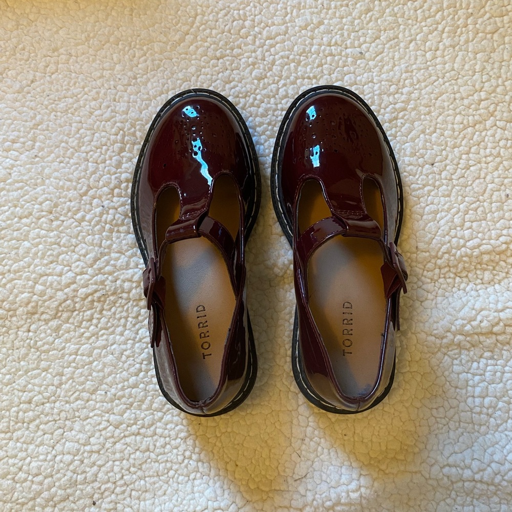 Torrid Glossy Maroon Mary Janes